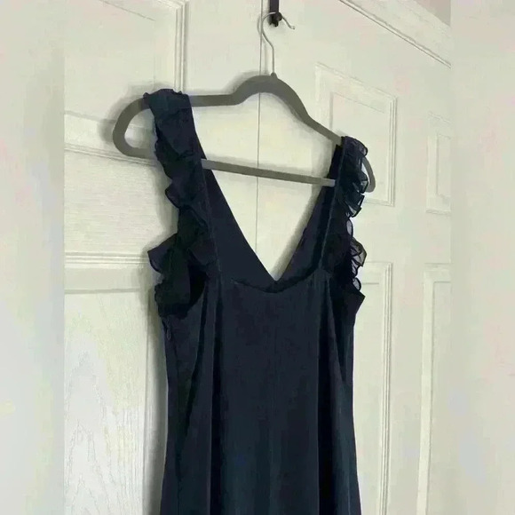 CINQ A SEPT 100% SILK ELOIZIA DRESS NAVY BLUE SIZE 8 - Picture 10 of 12